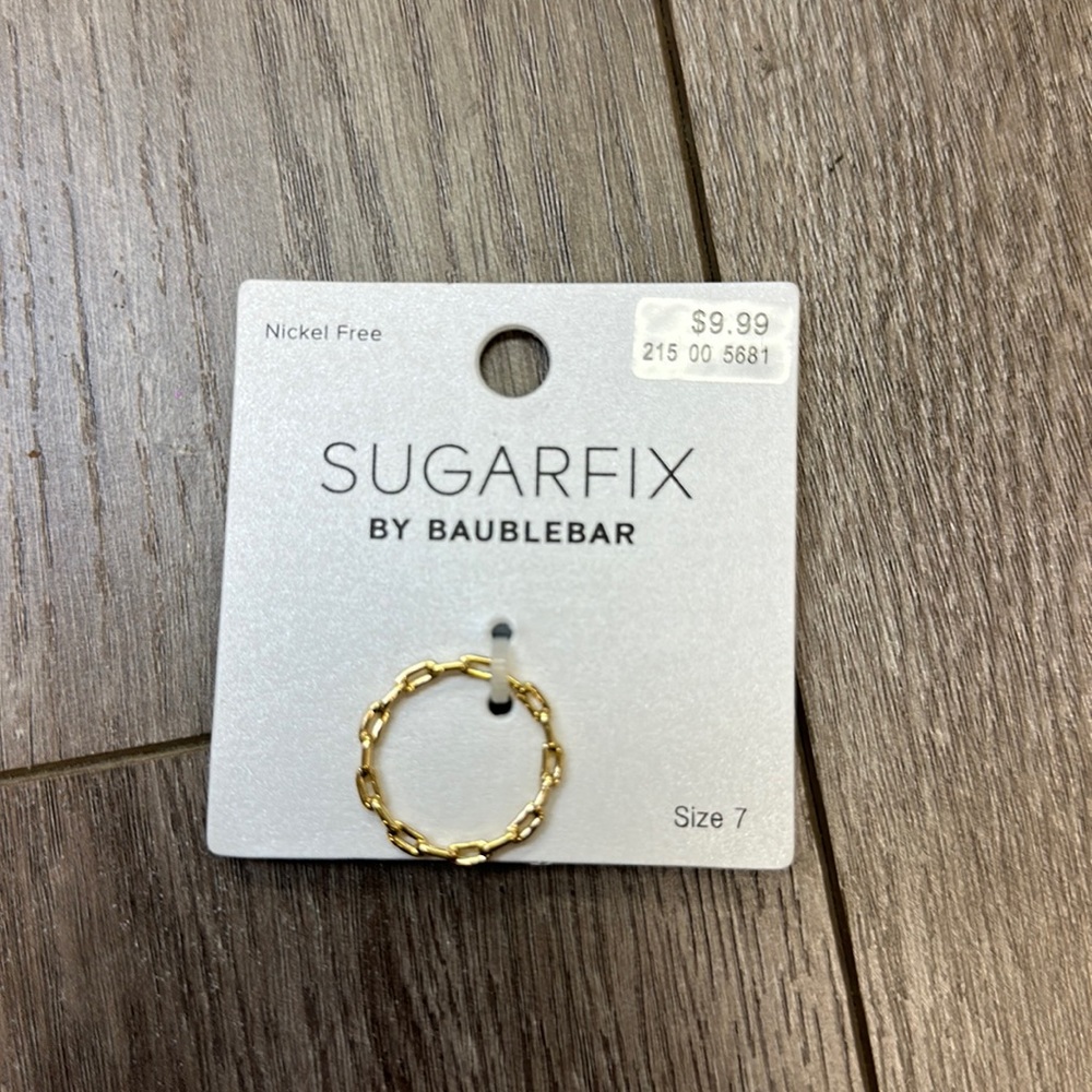 Sugarfix by Baublebar chain ring size 7 new with tags excellent condition gold